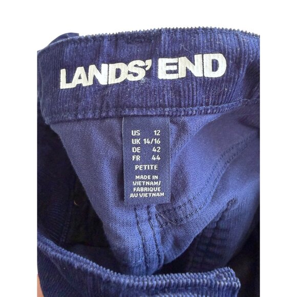LANDS END Navy Blue Corduroy Straight Leg Pants Size 12 P - Picture 2 of 7